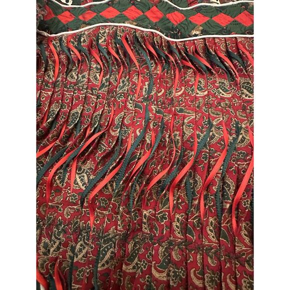 Handmade Patchwork Christmas Quilted Jacket Button Front Lined Green Red - Picture 3 of 16